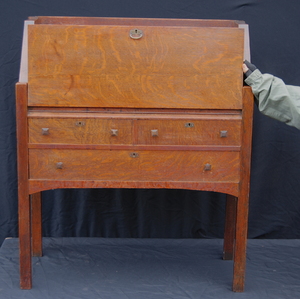 Vintage Arts and Crafts drop front desk.  Two interior drawers and two over one exterior drawers.  Stickley era